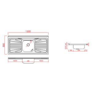 Pia Luxo 1.20x52m Aço 304 Escovado Fabrinox