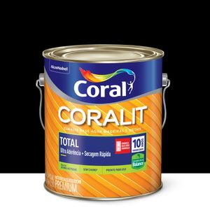 Esmalte Coralit Total Base Água Fosco Preto 3.6l Coral