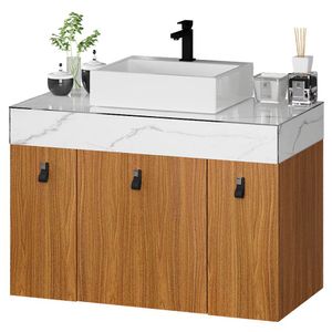 Toucador Niagara 80cm Freijo Com Branco Darabas