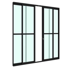 Porta Balcão 4 Folhas L-25 Diamante Preto 210x150 Esquadrifazio