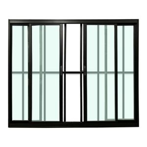 Janela Safira Preto 4 Folhas Com Grade 100x200 Esquadrifazio