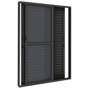 Porta Balcão 3 Folhas L-25 Diamante Preto 210x120 Esquadrifazio
