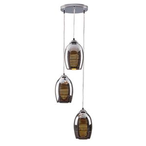 Pendente Row Oval Prata E27 3 Lâmpadas Startec