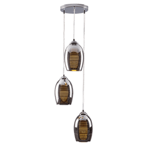Pendente Row Oval Prata E27 3 Lâmpadas Startec