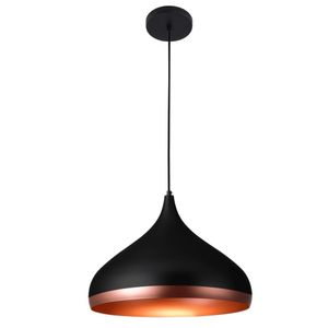Pendente Rpx Gota Preto C/Borda Cobre E27 1 Lâmpada Startec