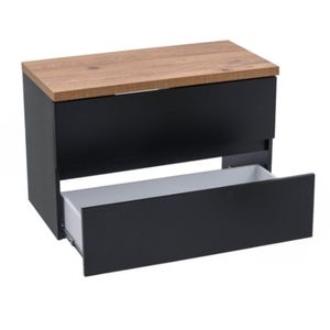 Toucador Valência Ii 80cm Sem Cuba Preto Darabas