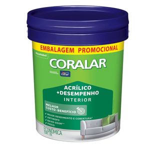 Tinta Coralar Acrilico +Desempenho Branco Neve Fosco 20l Balde Coral