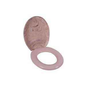 Assento Sanitário Oval Almofadado Marmorizado Rosa Astra