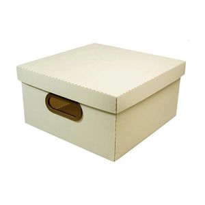 Caixa Organizadora Linho Média Cinza 30x30x15cm Dello
