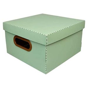 Caixa Organizadora Linho Pequeno Verde 25x25x15cm Dello