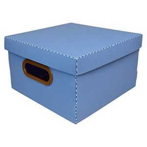 Caixa Organizadora Linho Pequena Azul Claro 25x25x15cm Dello