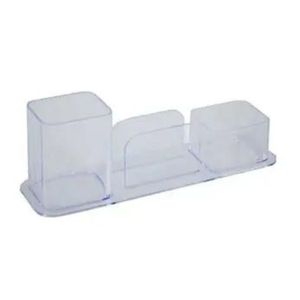 Porta Canetas Triplo Cristal Dello