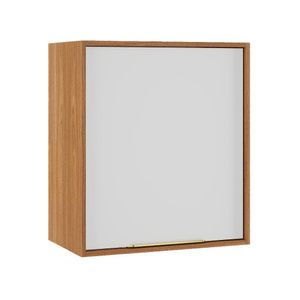 Armario Aéreo Cozinha Aquário 68x35x60 Branco/Freijó Darabas