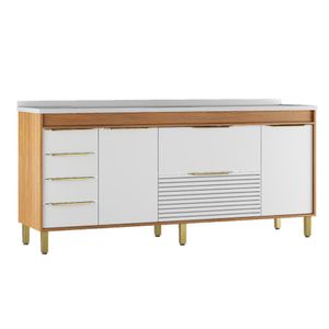 Gabinete Cozinha Aquário 1,94m Branco/Freijó Darabas