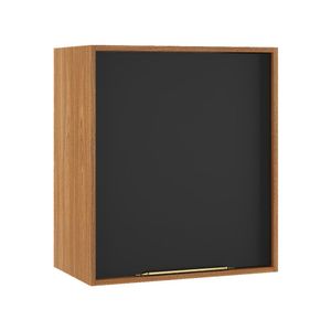 Armario Aéreo Cozinha Aquário 68x35x60 Preto/Freijó Darabas