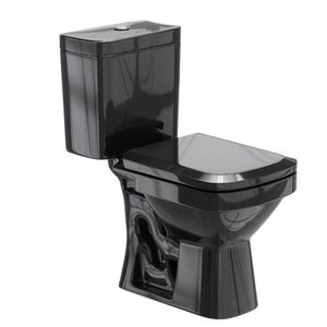 Combo Completo Bacia Com Caixa Acoplada Lirio Preto Fiori