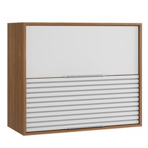 Armario Aéreo Cozinha Basculante Aquário 68x35x80 Branco/Freijó Darabas