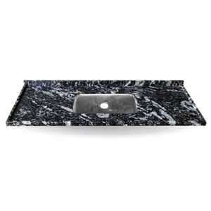 Pia De Granito Reto Simples Preto Indiano 2.00m Kasa Granito