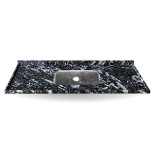 Pia De Granito Reto Simples Preto Indiano 1.50m Kasa Granito
