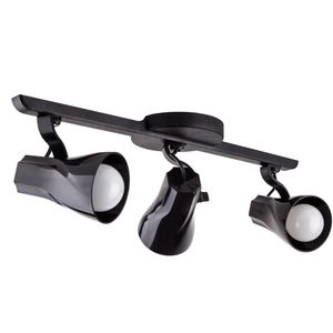 Spot Trilho Wave Preto E27 3 Lâmpadas Viena Luz