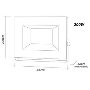 Refletor Led 200w 6500k Preto Viena Luz