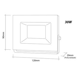 Refletor Led 30w 6500k Branco Viena Luz