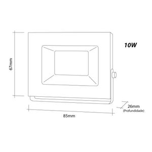 Refletor Led 10w 6500k Preto Viena Luz