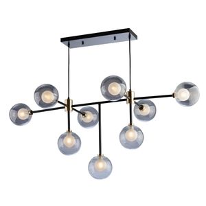 Pendente Conceitto Preto/Dourado 9 Lâmpadas Viena Luz