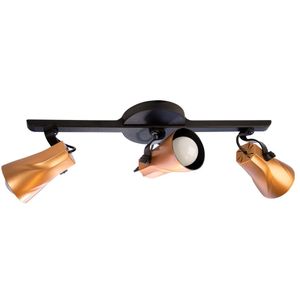 Spot Trilho Wave Cobre E27 3 Lâmpadas Viena Luz