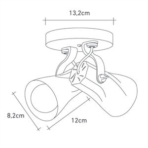 Spot De Sobrepor Wave Duplo Branco E27 Viena Luz