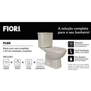Combo Completo Bacia Com Caixa Acoplada Flox Branco Fiori