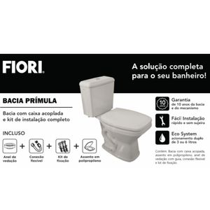Combo Completo Bacia Com Caixa Acoplada Primula Branco Fiori