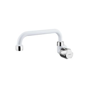 Torneira Para Cozinha De Parede Bica Móvel 1164 F27 Cromada Com Branca Fatti Lorenzetti