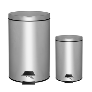 Kit Lixeiras Aço Inox Prata Com Pedal 3lts E 12lts Tiklar