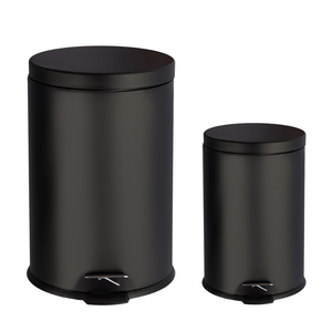 Kit Lixeiras Ferro Preto Com Pedal 3lts E 12lts Tiklar