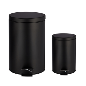 Kit Lixeiras Ferro Preto Com Pedal 5lts E 20lts Tiklar
