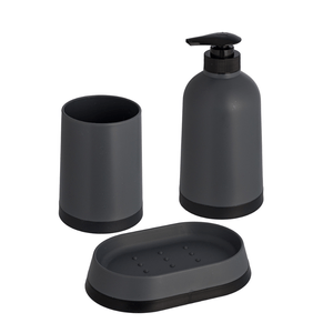 Kit Para Banheiro 3 Peças Cinza Tiklar