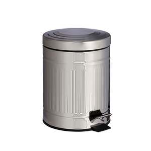 Lixeira Aço Inox Retro Com Pedal 5l Tiklar