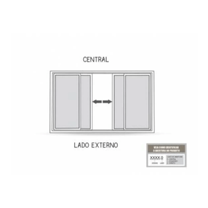 Janela De Alumínio De Correr Central 2 Folhas Móveis E 2 Fixas Sem Grade 100x120 Branco Ullian