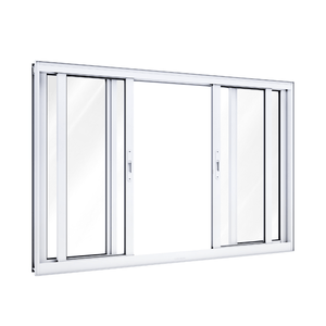 Janela De Alumínio De Correr Central 2 Folhas Móveis E 2 Fixas Sem Grade 100x150 Branco Ullian