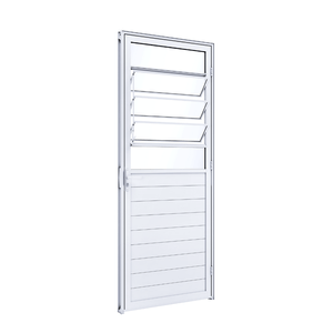 Porta Alumínio De Lambri Mista Com Basculante 215x85 Direita Branco Ullian