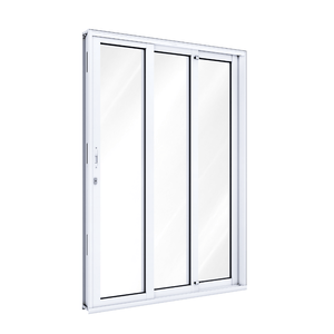 Porta Alumínio De Correr Lateral 2 Folhas Móveis E 1 Folhas Fixa Sem Grade 213x150 Direita Branco Ullian