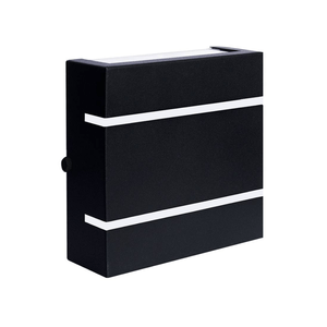 Arandela Quadrada Slim 2 Fachos 2 Aletas Preto Blumenau