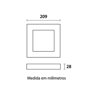 Painel Led Tech Slim Sobrepor Quadrado 18w 6500k Branco Blumenau