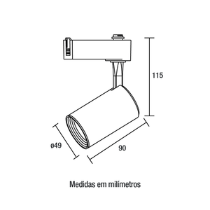 Spot Led Up Para Trilho Eletrificado Alumínio E Policarbonato 5w 3000k Branco Blumenau