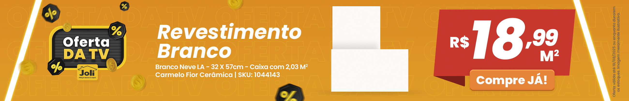 Revestimento 32x57 Branco Neve La Cx2.03m2 Carmelo Fior Cerâmica
